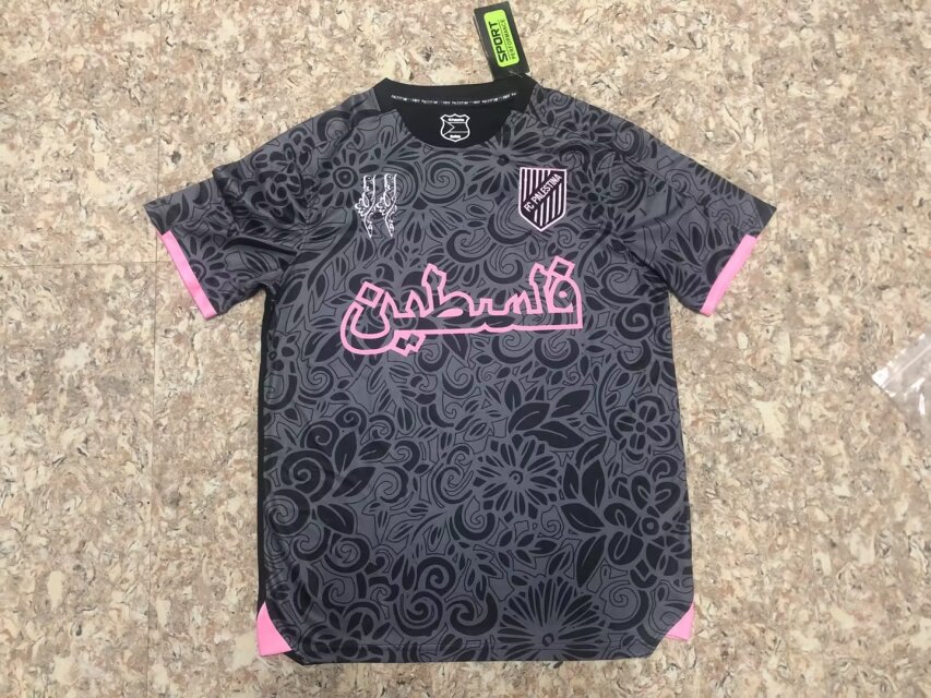 AAA Quality Palestine 23/24 Special Black/Pink Soccer Jersey